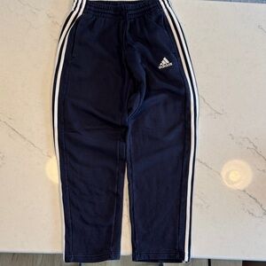 Adidas Mens Dark Blue Joggers with White Stripes